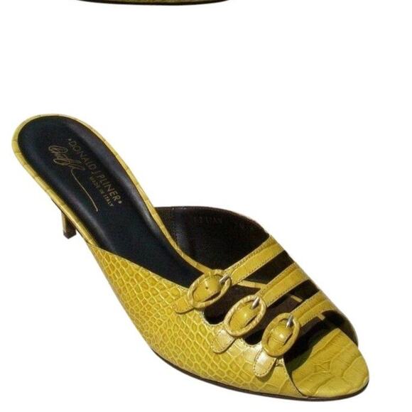 Donald Pliner Couture Kogi Gator Leather New Strap Buckles Sandals Shoe $295 NWT - Picture 1 of 6